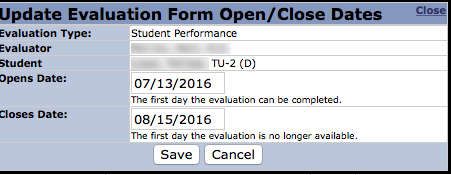 date modification interface